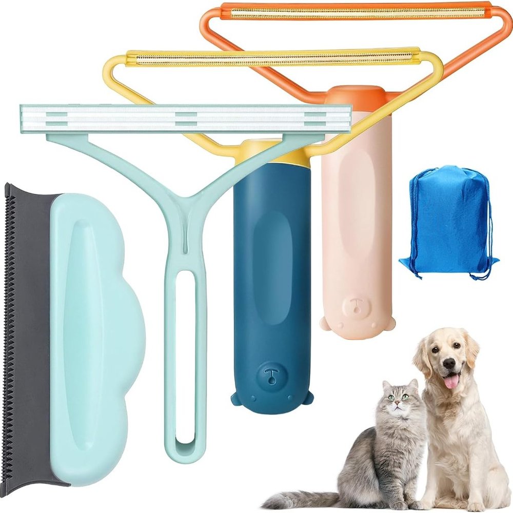 Pet Hair Remover for Couch, 4 PCS Dog Hair Remover for Couch, Efficient Pet Hair